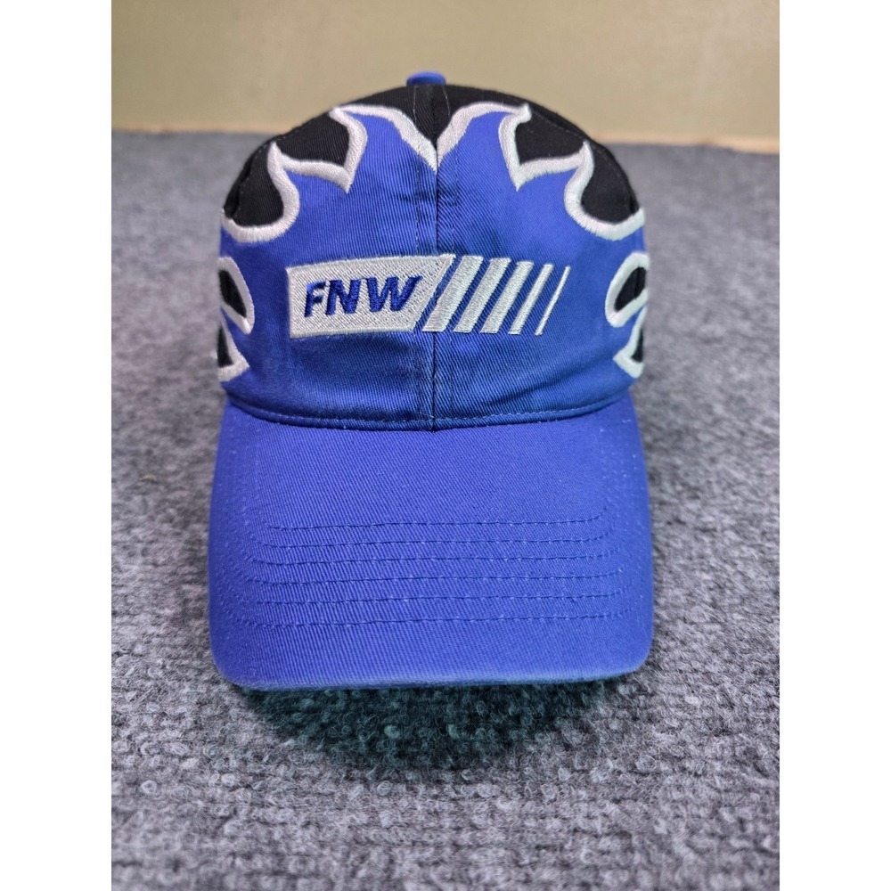FNW‎ Snapback Hat OSFA Blue Black Flame Graphic Swanstone Cap Brand Innovators